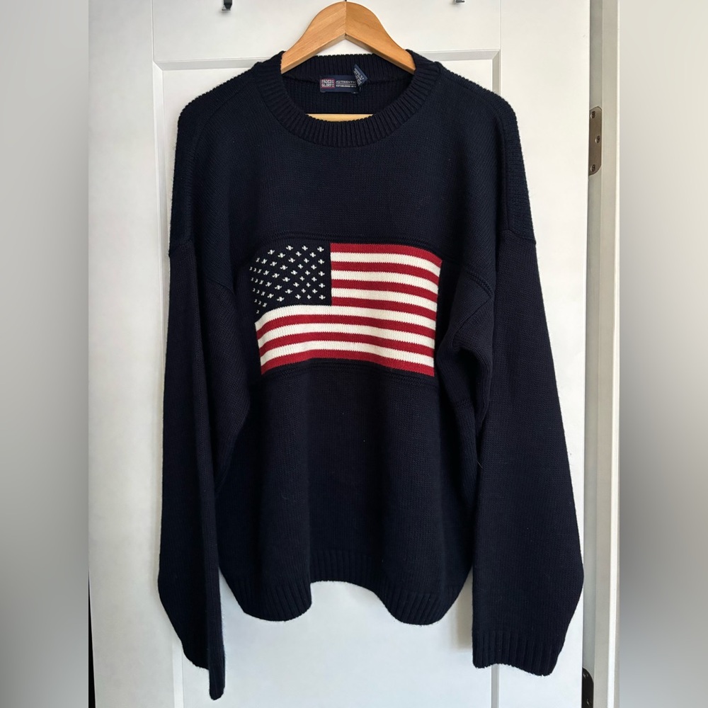 Navy USA American Flag Sweater, Oversized, slouchy, USA American Flag Sweater